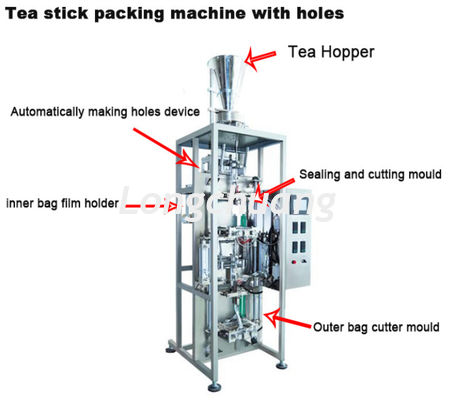 جودة  Inner And Outer Teabag Packaging Machine Stainless Steel Tea Stick Packaging Machine مصنع